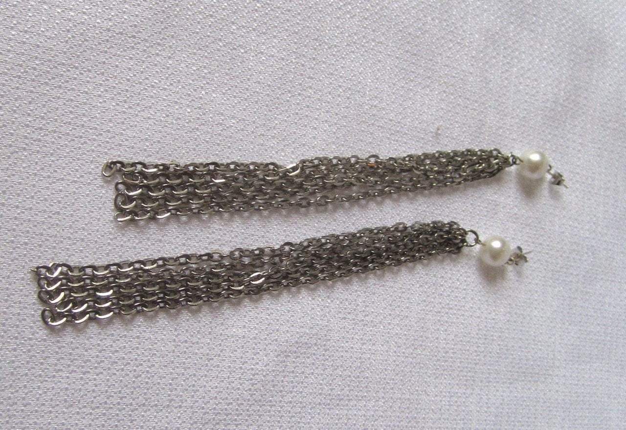 Summer 2013 Collection - Silver and Pearls  Earrings