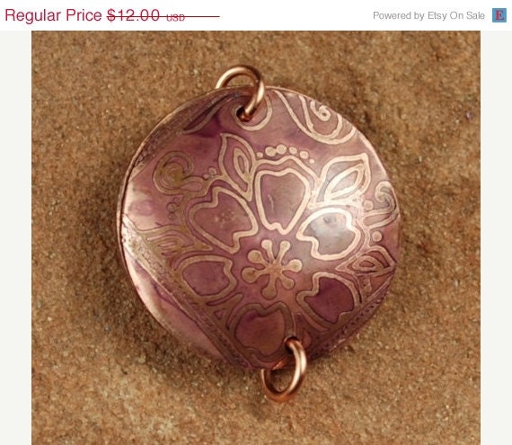 On Sale Etched Copper Metal Stamps, Rose Flowers 638 by CC Design