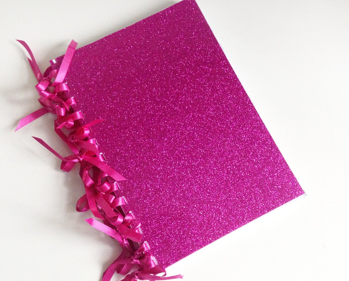 Fuchsia Glitter Notebook