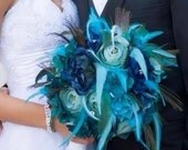 ARABIAN NIGHTS Bridal Bouquet With Peacock Feathers And Diamantes