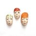 Three Ceramic Faces Beads