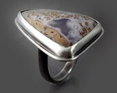 Sterling Silver and Calico Lace Agate Ring - Size US 8-1/2