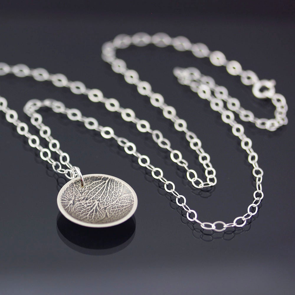Floating Hydrangea Petals Necklace - Sterling Silver
