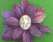 ON SALE Seahorse, blue, blue seahorse, seahorse hair clip, Cameo, seahorse cameo, hair flower, tiki, mermaid, retro, pin up, READY To Ship