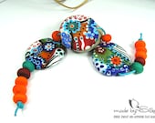 15 handmade lampwork beads -- free-formed -- big ones usable as focals -- B i g   H a p p y -- SRA -- glass set -- made by Silke Buechler