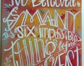 Painted Canvas, "Six Impossible Things Before Breakfast"