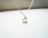Little Silver Sweet Heart Necklace in Sterling Silver - Great Valentines Day Gift