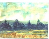 ACEO  Farm Fields  landscape painting by Jim Smeltz