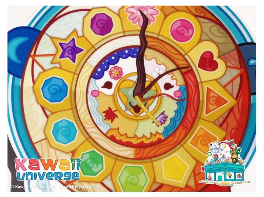 Kawaii 2013 Mother Nature Clock - Medium Vinyl Sticker