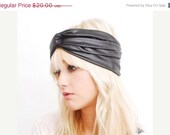 25 OFF SALE Babooshka Black Faux Leather Turban Featured In Aprils Lucky Mag