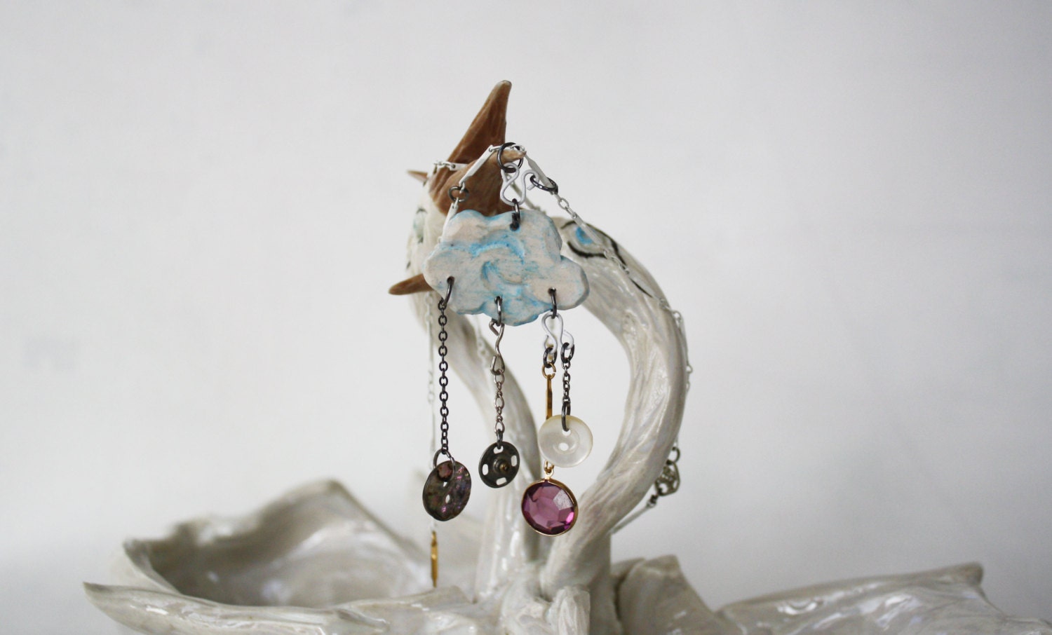 Porcelain Raincloud Necklace