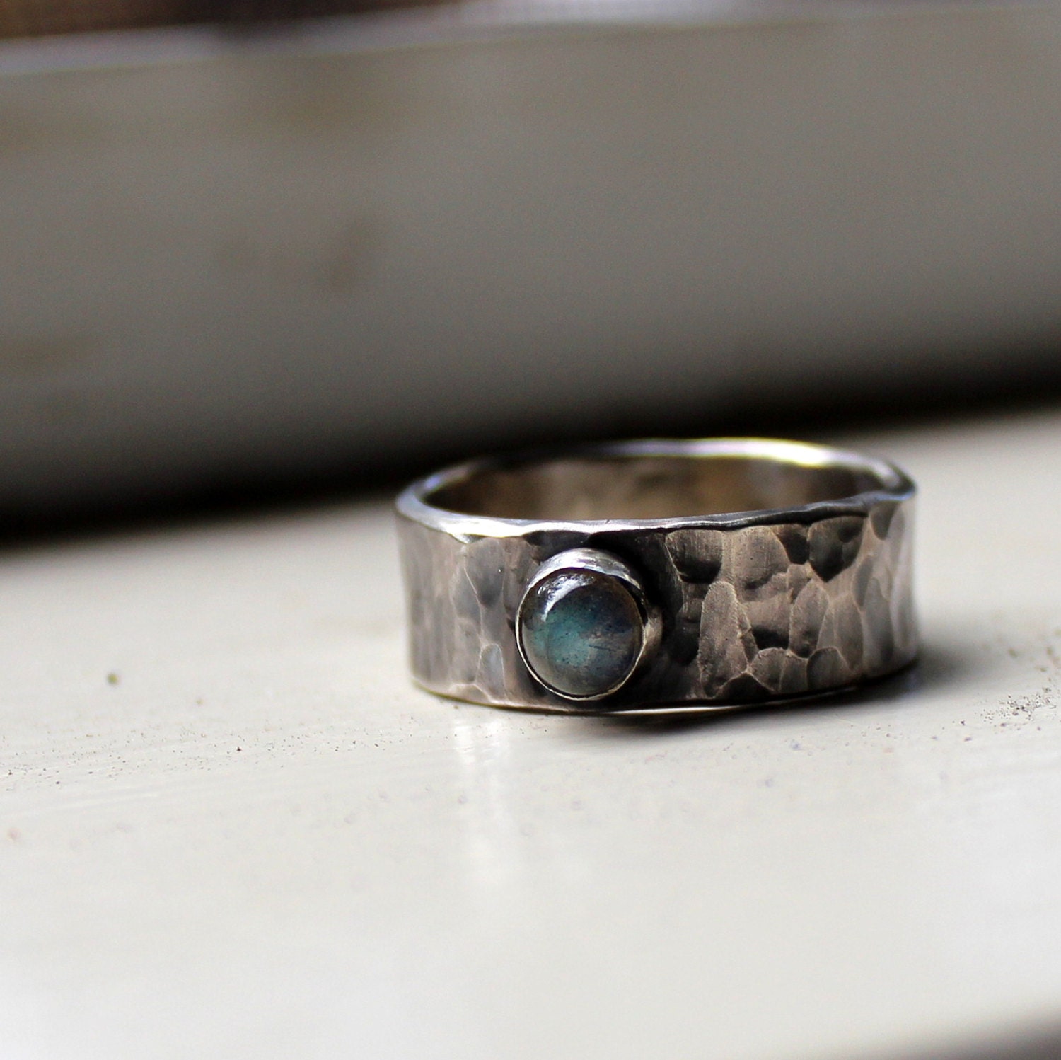 Labradorite and Sterling Silver Gemstone Band