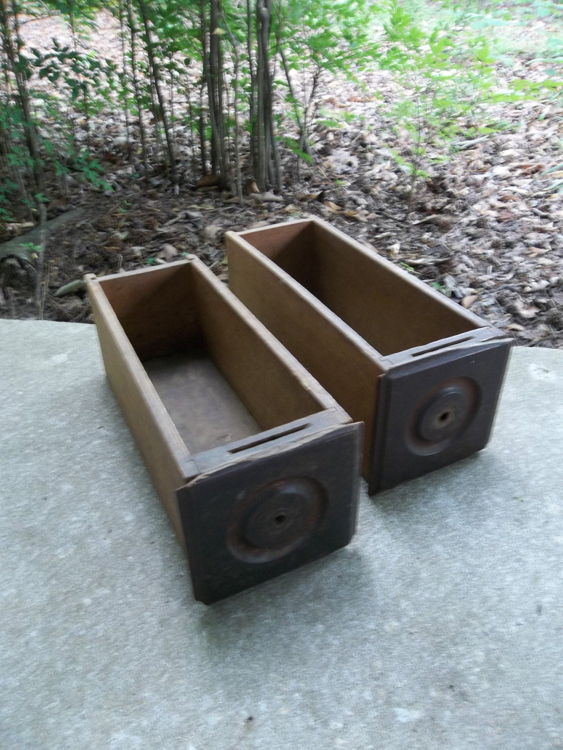 Vintage Box Rustic Wooden Boxes Outdoors Garden Decor Planter French Country Farmhouse Storage Primitive Cabin Décor Set of 2
