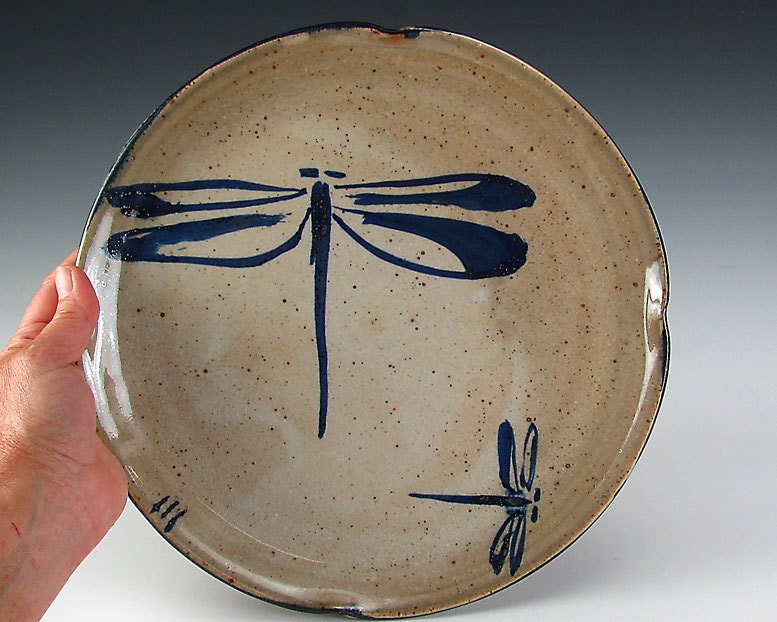 Stoneware Dragonfly Platter