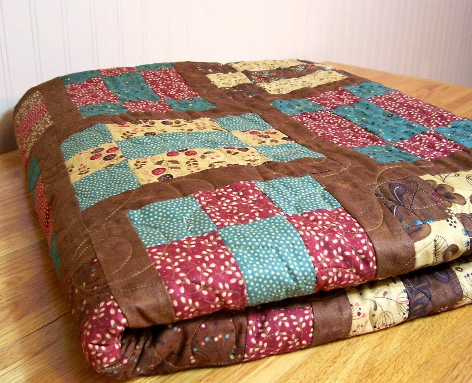 Twin Quilt Nine Patch Late Bloomers Fabric