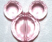 2 LIGHT PINK 37mm BIG Mickey Mouse Beads Charm Faceted for Kandi Rave Raver Kandy Disneyland Disneyworld Disney Mouse Head Ears Crystal