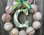 Chevron Baseball Love Wreath