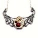 Steampunk Necklace - Gorgeous Vintage Clockwork Design accented with Siam RED Swarovski Crystals - PROMPTLY SHIPPED - SteampunkJewelry