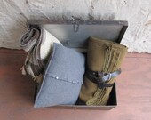 vintage large rusty metal lock box // industrial decor