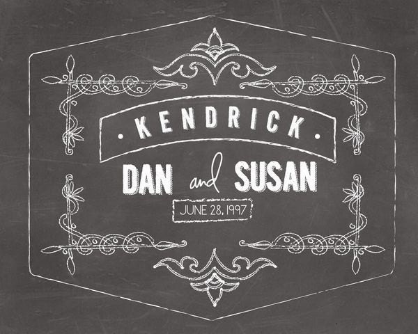 Customized Chalkboard Name Label - 4"x5"