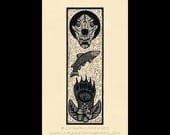 Bear woodcut limited edition Arcanum Bestiarum bestiary print