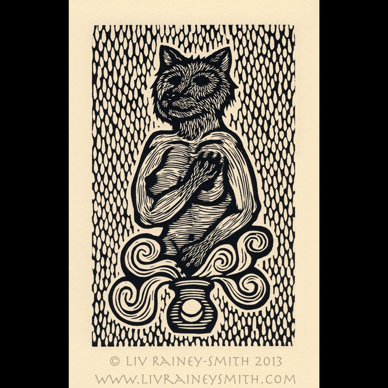 Wolf woodcut limited edition Arcanum Bestiarum bestiary print
