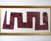 A Newspaper Snake Framed Silkscreened Print