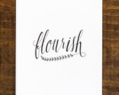 Flourish- Original Calligraphy Drawing- 11 x 14