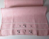 Vintage Towel w Nautical Anchors Pink Linen