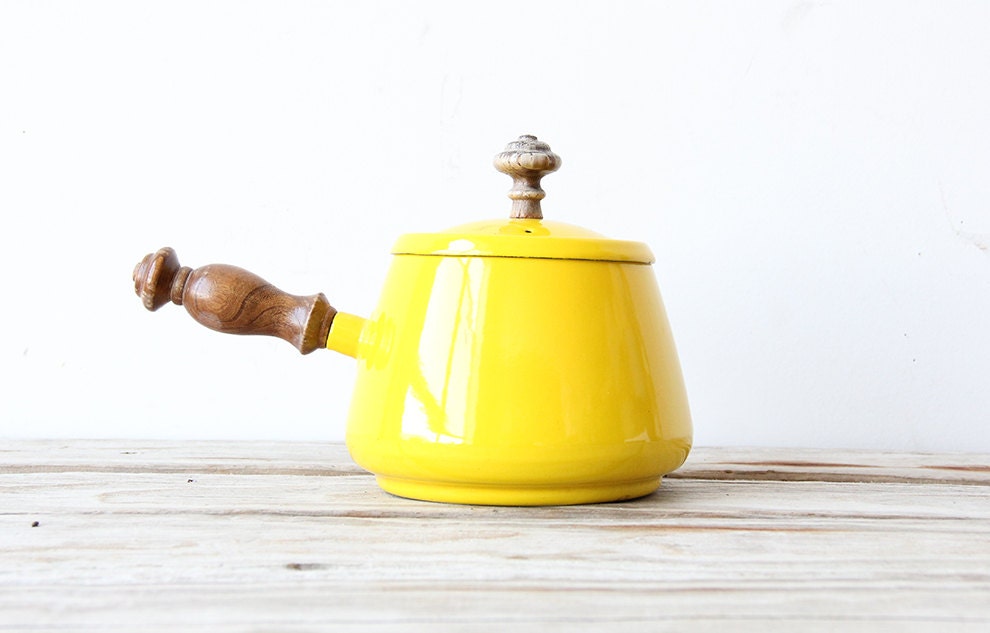 Yellow Enamel Sauce Pot