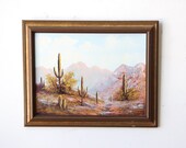 Desert Pastels Cactus Oil Painting