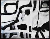 Large Abstract Painting,  Black and White Original Painting, Huge Abstract Painting, 6 feet  painting, Huge Black and white Painting