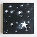 My Midnight, Original painting, stars, moon, midnight, baby and kids decor, housewares, black and white