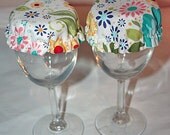 Wine Glass Soda Can Reusable Covers Cup Drink Cozy Secret Garden Michael Miller Fabric