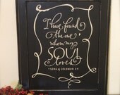 I have found the one my SOUL loves Sign Typography Word Art in Black and Cream - distressed Sign