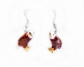 Handmade Porcelain Eagle Dangle Earrings