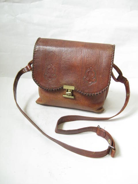 Vintage 50s Tooled Leather Purse