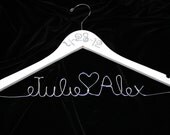 Bride Hanger, Wedding date, Personalized Wedding Hanger, Name Hanger, Wire name, Wedding Gift, Dress hanger