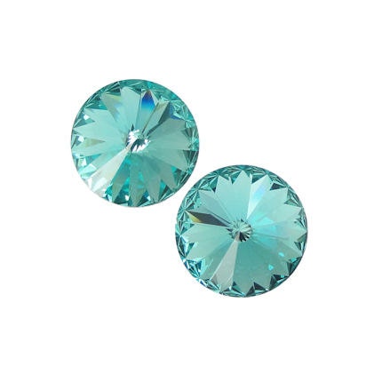 12 LIGHT TURQUOISE 12mm Rivolis Swarovski Rivoli Stones Article 1122 12mm Swarovski Crystal Aqua Blue Light Teal Blue