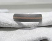 Wedding Band Ring Titanium with Rose Gold Inlay Sandblasted Finish