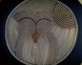 Recycled vintage zipper owl wall art
