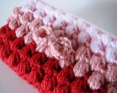 Kawaii amigurumi crochet - Puffy Pink Ombre - coin purse - mini wallet