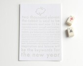 SALE - 25% OFF - 2011 Year of the Rabbit - Limited Edition Letterpress Print (frameless - running rabbit)