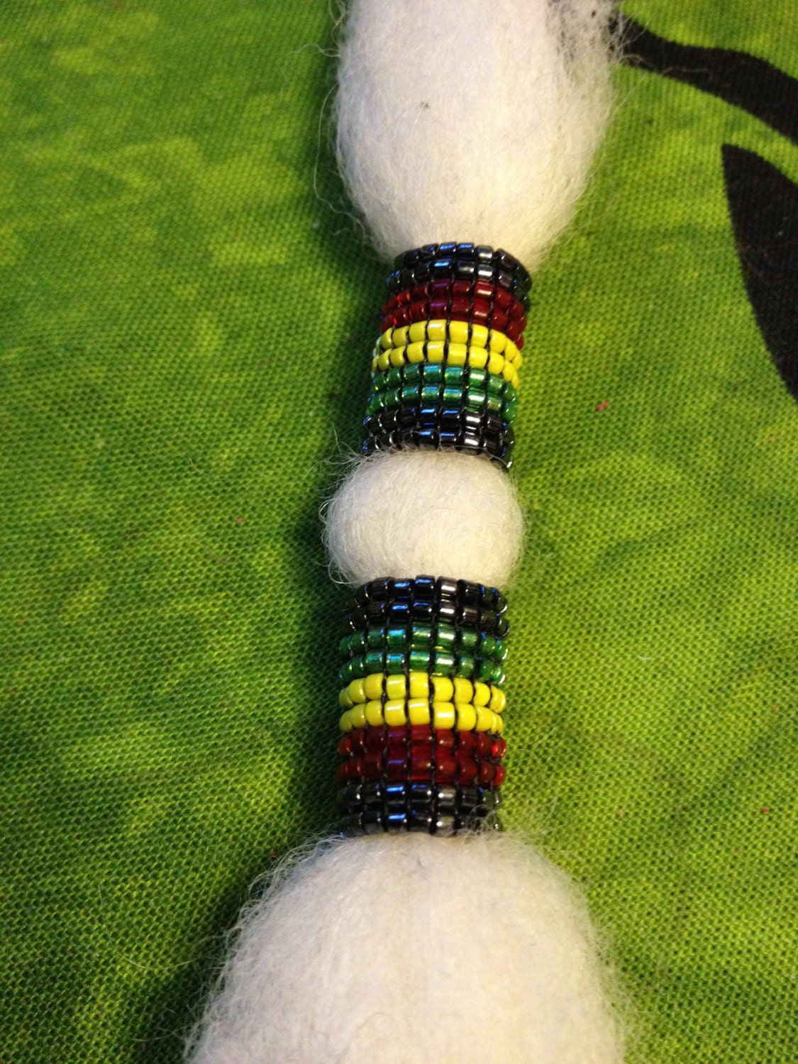 2 rasta dreadlock beads