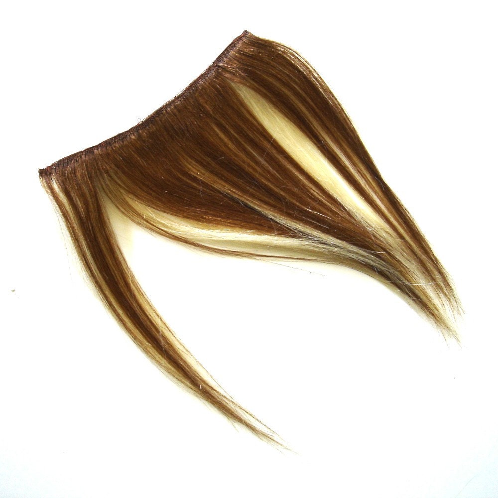 Hair Extensions - Light Auburn, Platinum Blond, and Strawberry Blond Clip-In Bangs/Fringes