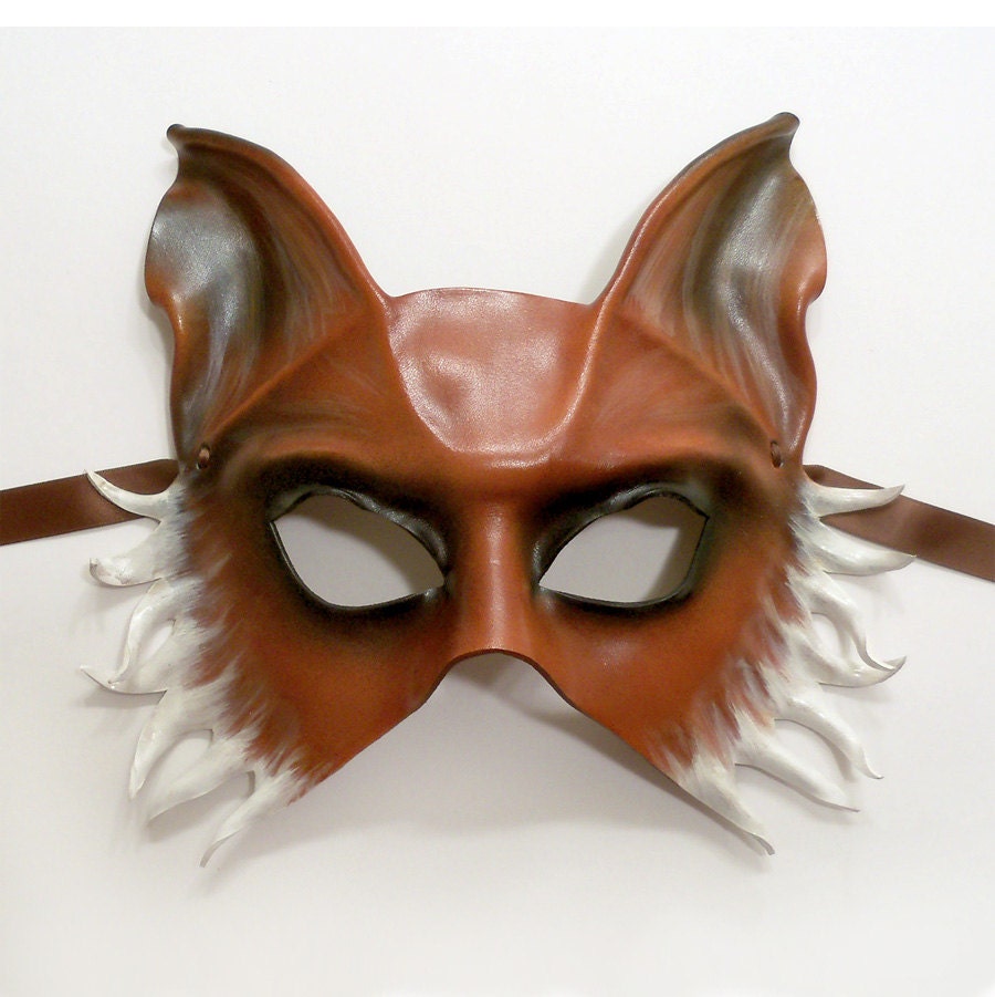 Half Face Leather Fox Mask