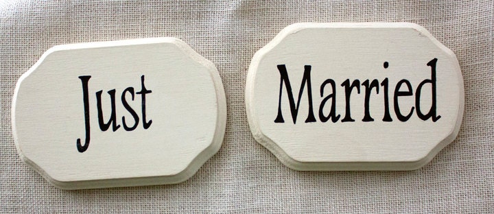 Wedding Signs, Hand Painted - Your Choice - Thank You, Mr. & Mrs., Just Married