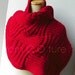 The Basketweave Textured Cowl / Shorter Version - In RED