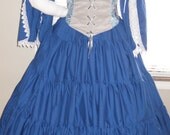 DDNJ Choose FabricsReversible Front Lace Corset Chemise Skirts 3pc plus Custom Made  ANY Size  Renaissance Pirate Anime Wench Lolita