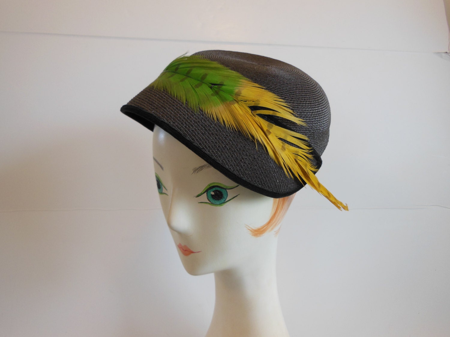 50s hat / Fine Feathered Friend Vintage 1950's Hat
